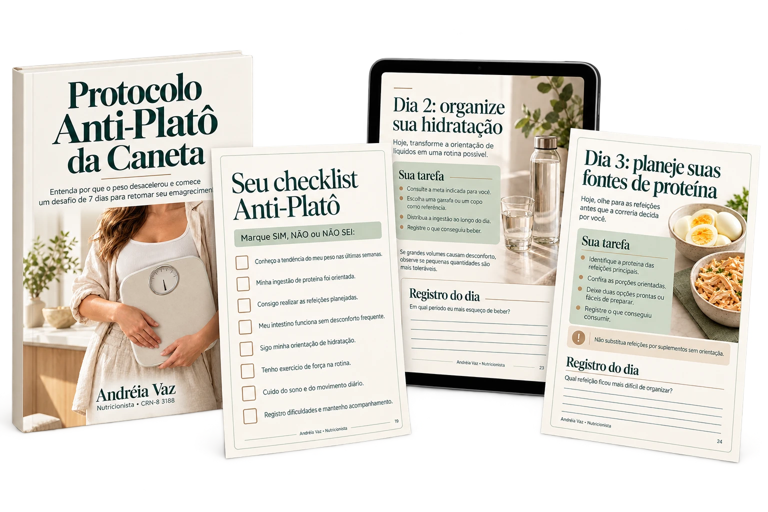 Checklist e páginas reais do desafio de 7 dias